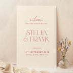 Magenta Modern Script Wedding Welcome Sign