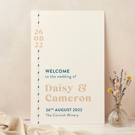 Muted Travel Wedding Welcome Sign