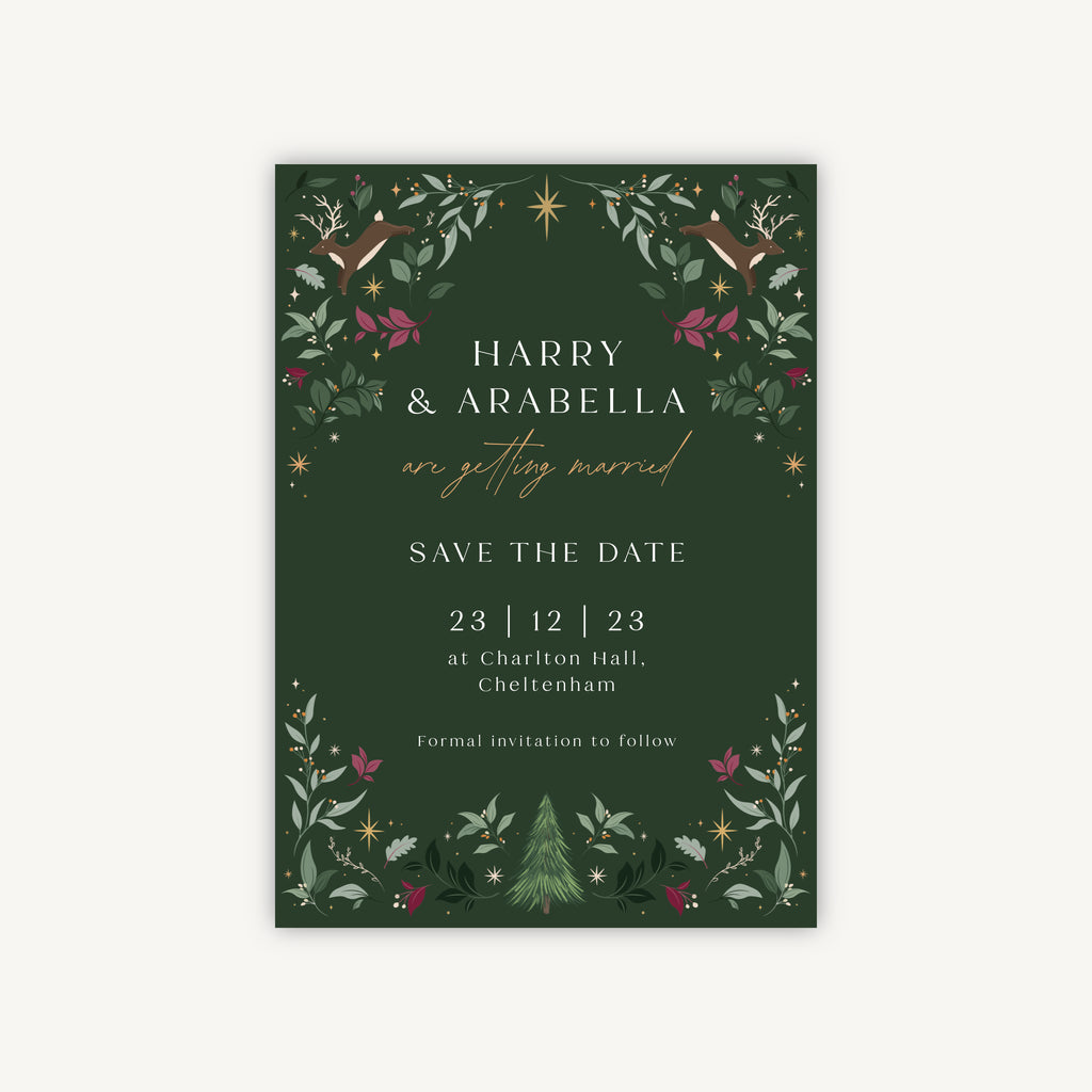 Winter Christmas Wedding Save the Date