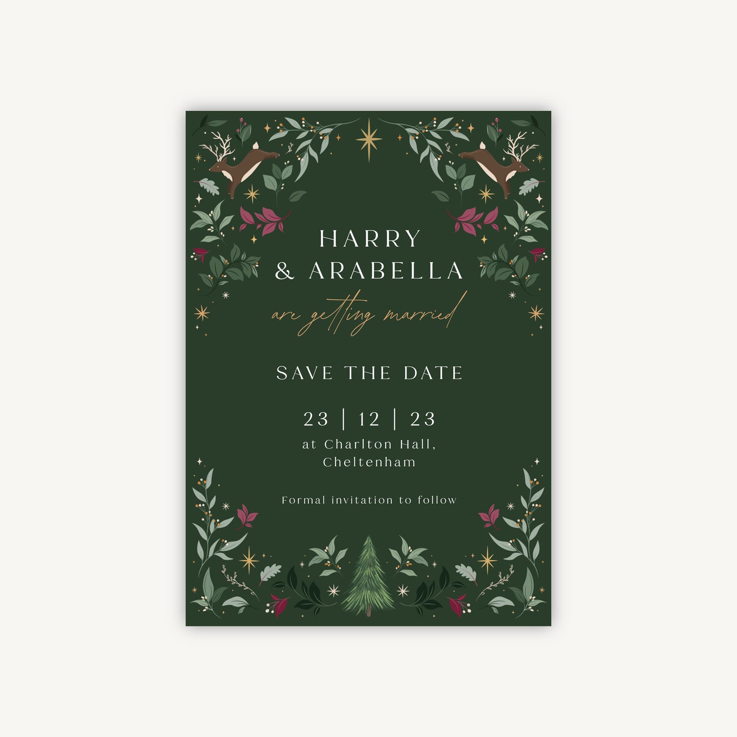 Winter Christmas Wedding Save the Date