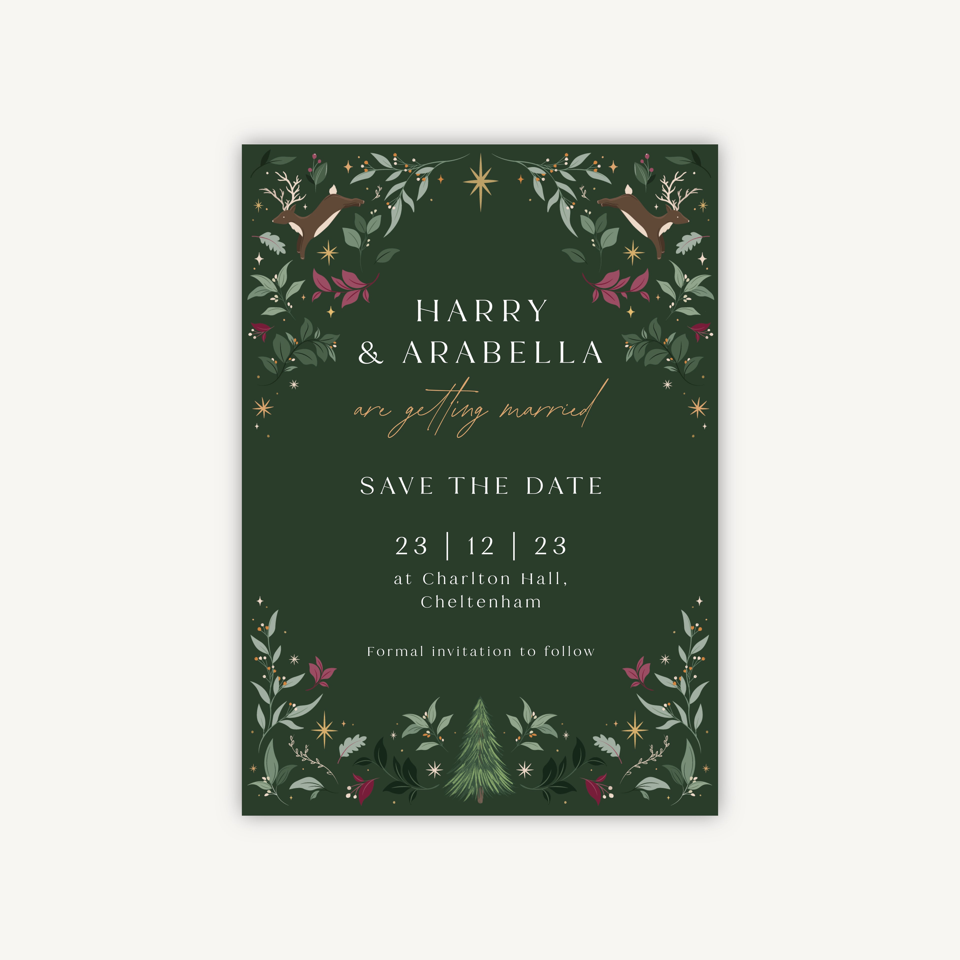 Winter Christmas Wedding Save the Date