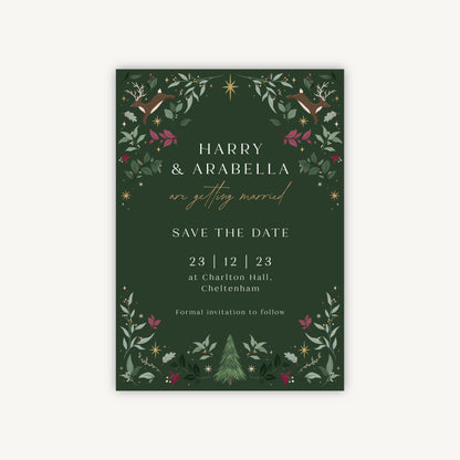 Winter Christmas Wedding Save the Date