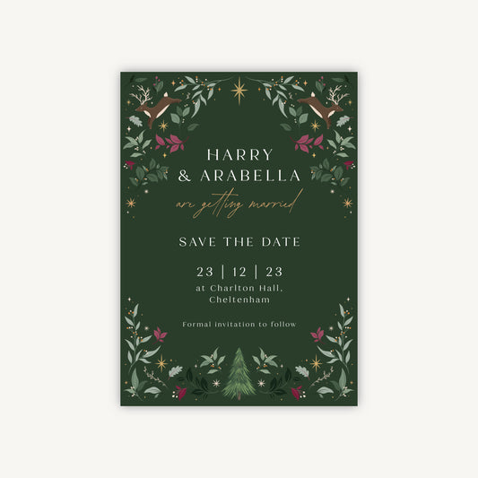 Winter Christmas Wedding Save the Date