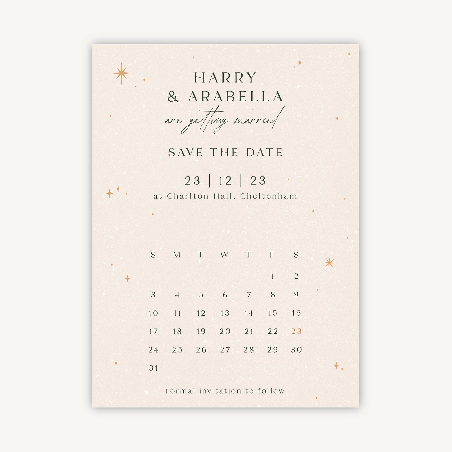 Winter Christmas Folded Wedding Save the Date