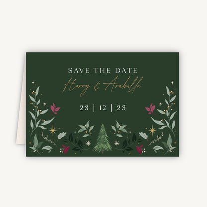 Winter Christmas Folded Wedding Save the Date