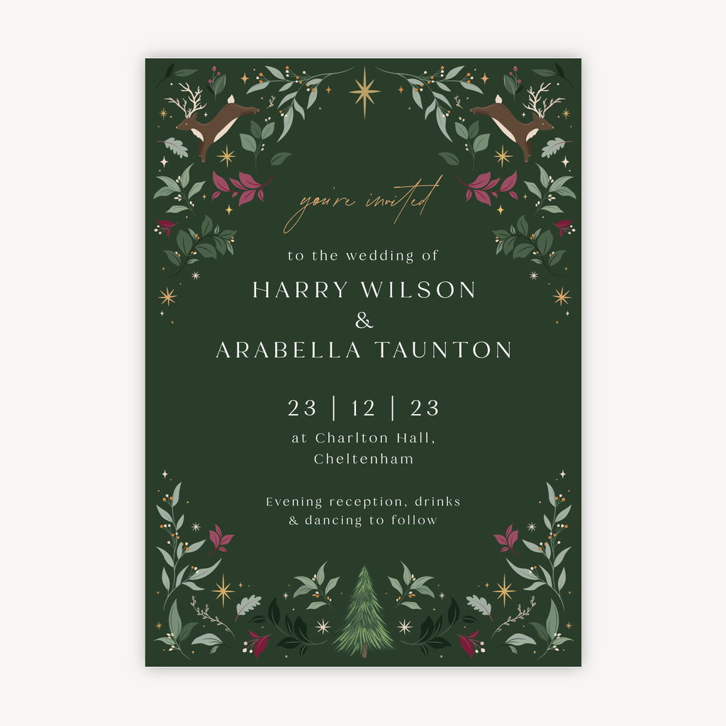Winter Christmas Wedding Invitation