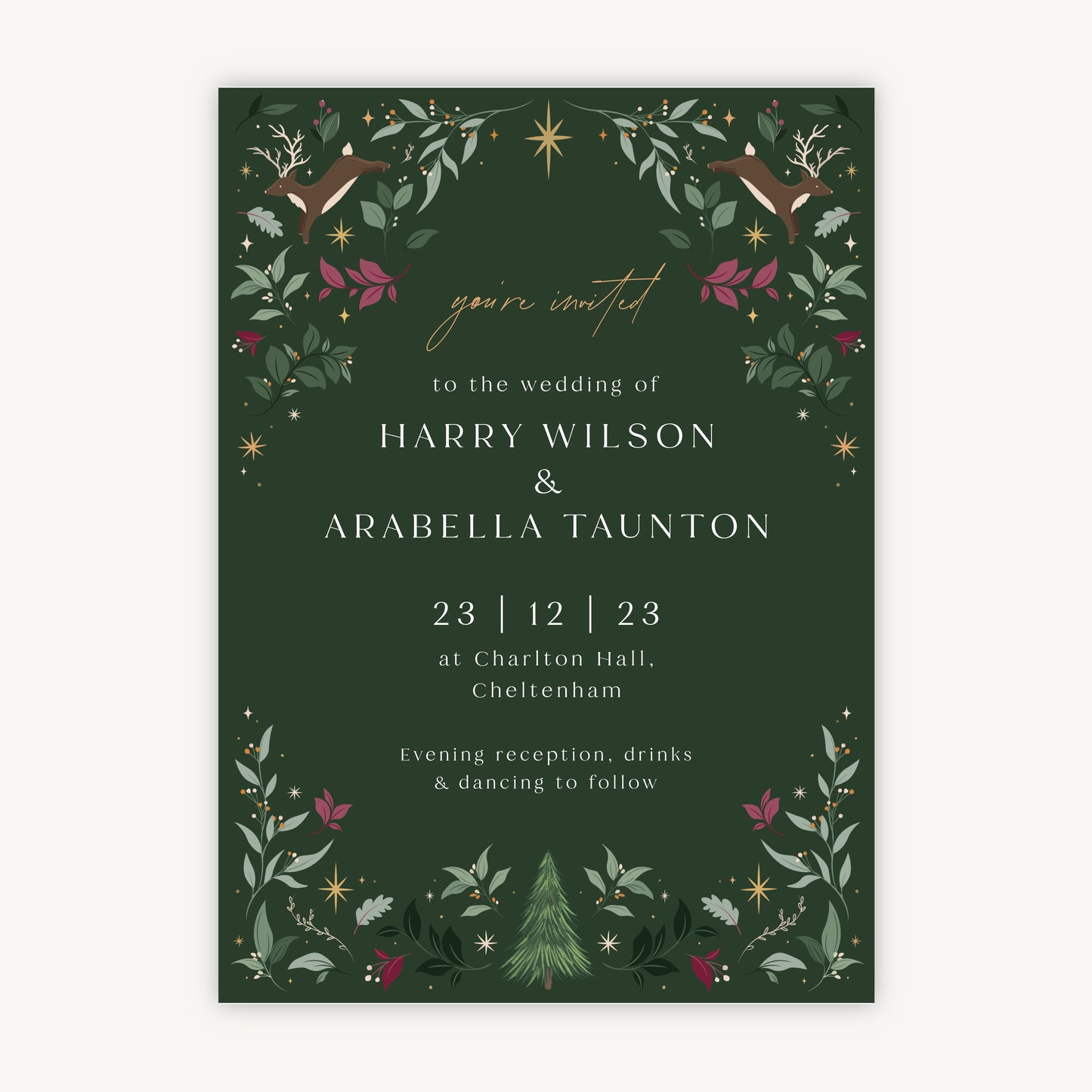 Winter Christmas Wedding Invitation