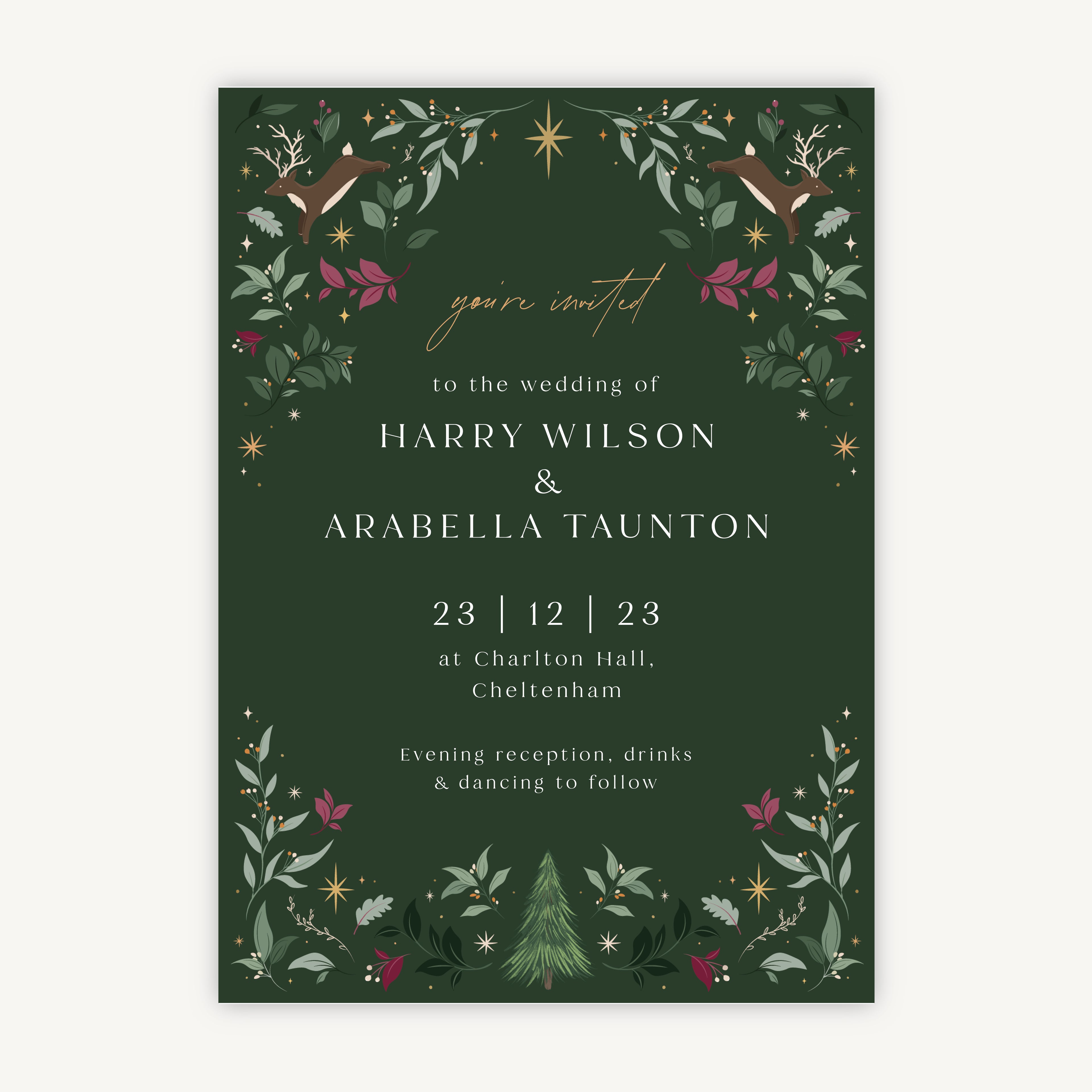 Winter Christmas Wedding Invitation