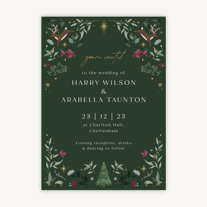 Winter Christmas Wedding Invitation