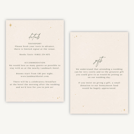 Winter Christmas Wedding Invitation Details Card