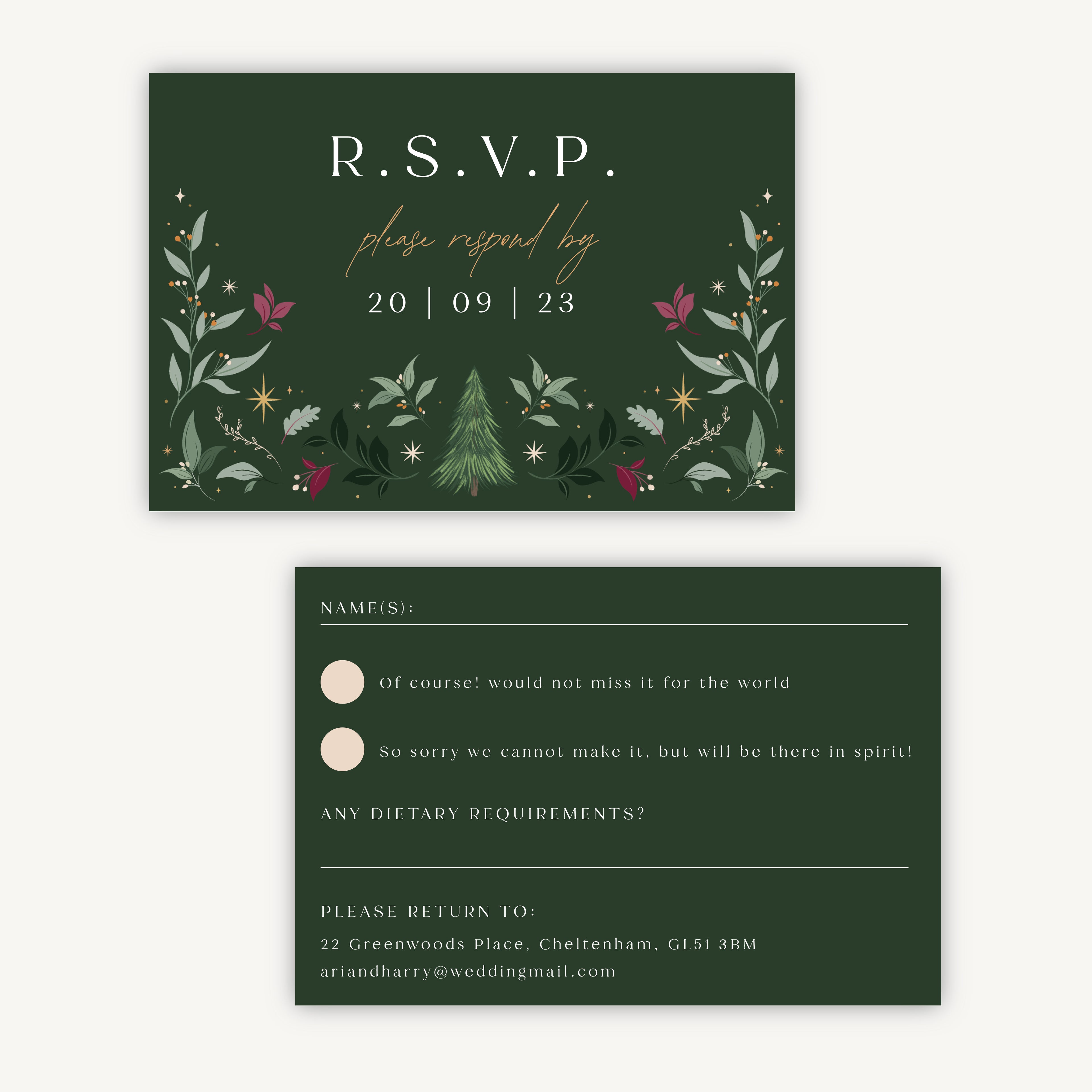 Winter Christmas RSVP Card
