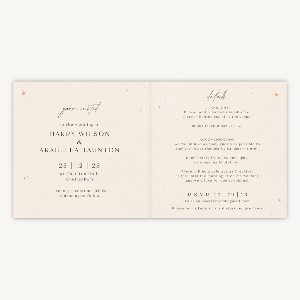 Winter Christmas Folded Wedding Invitation
