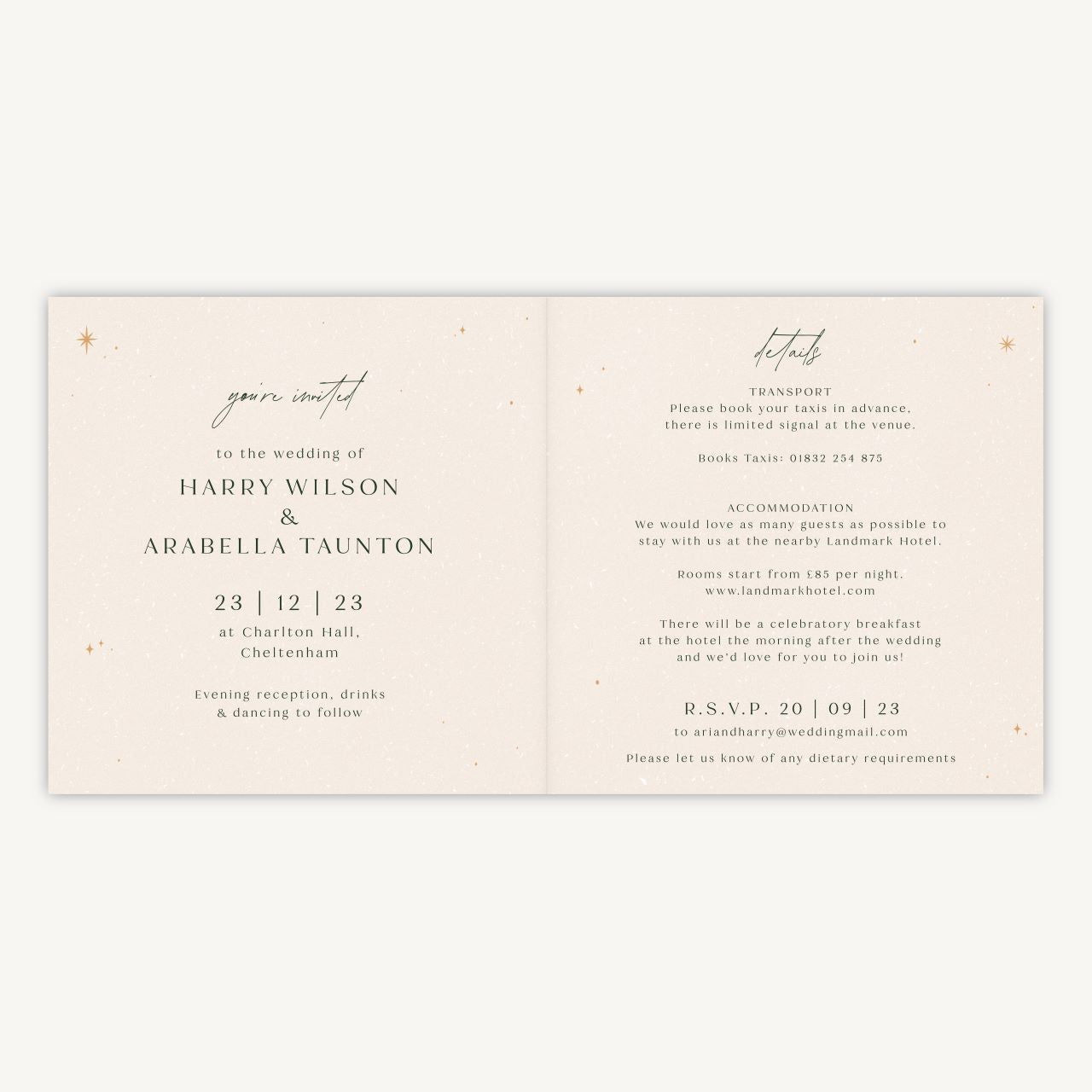 Winter Christmas Folded Wedding Invitation