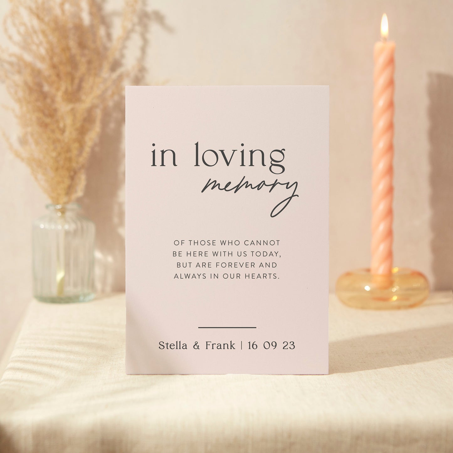 In Loving Memory Sign Wedding Sign A5 Sturdy Foamex Sign Blush Script
