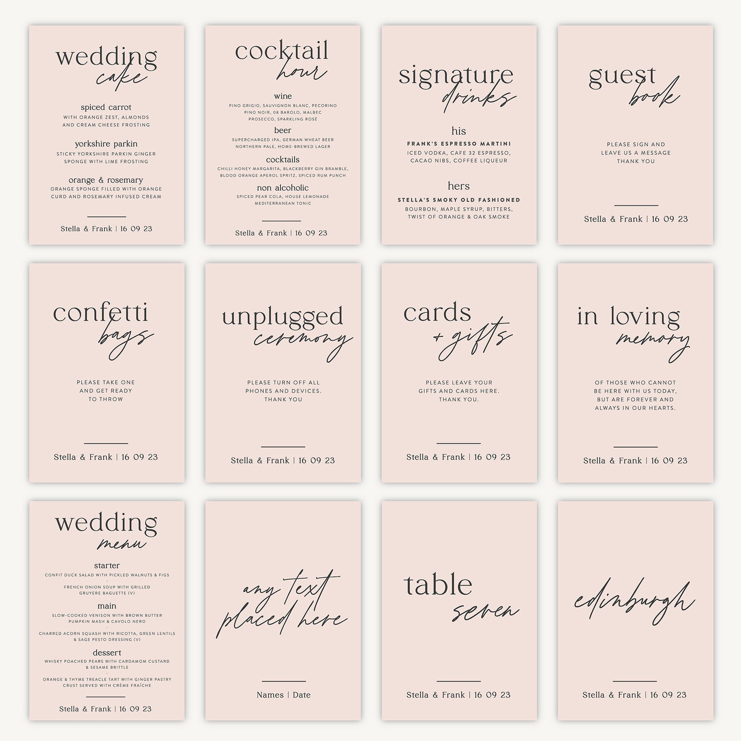 Wedding Cake Sign Wedding Sign A5 Sturdy Foamex Sign Blush Script