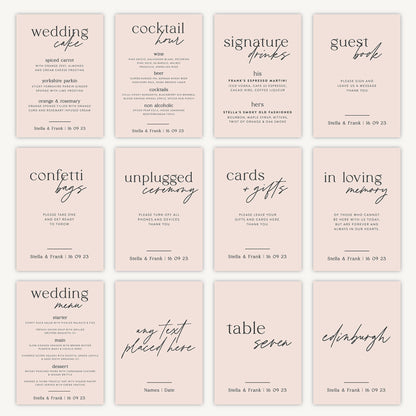 Unplugged Ceremony Sign Wedding Sign A5 Sturdy Foamex Sign Blush Script