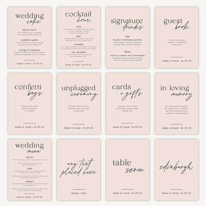 Cards and Gifts Sign Wedding Sign A4 Sturdy Foamex Sign Blush Script