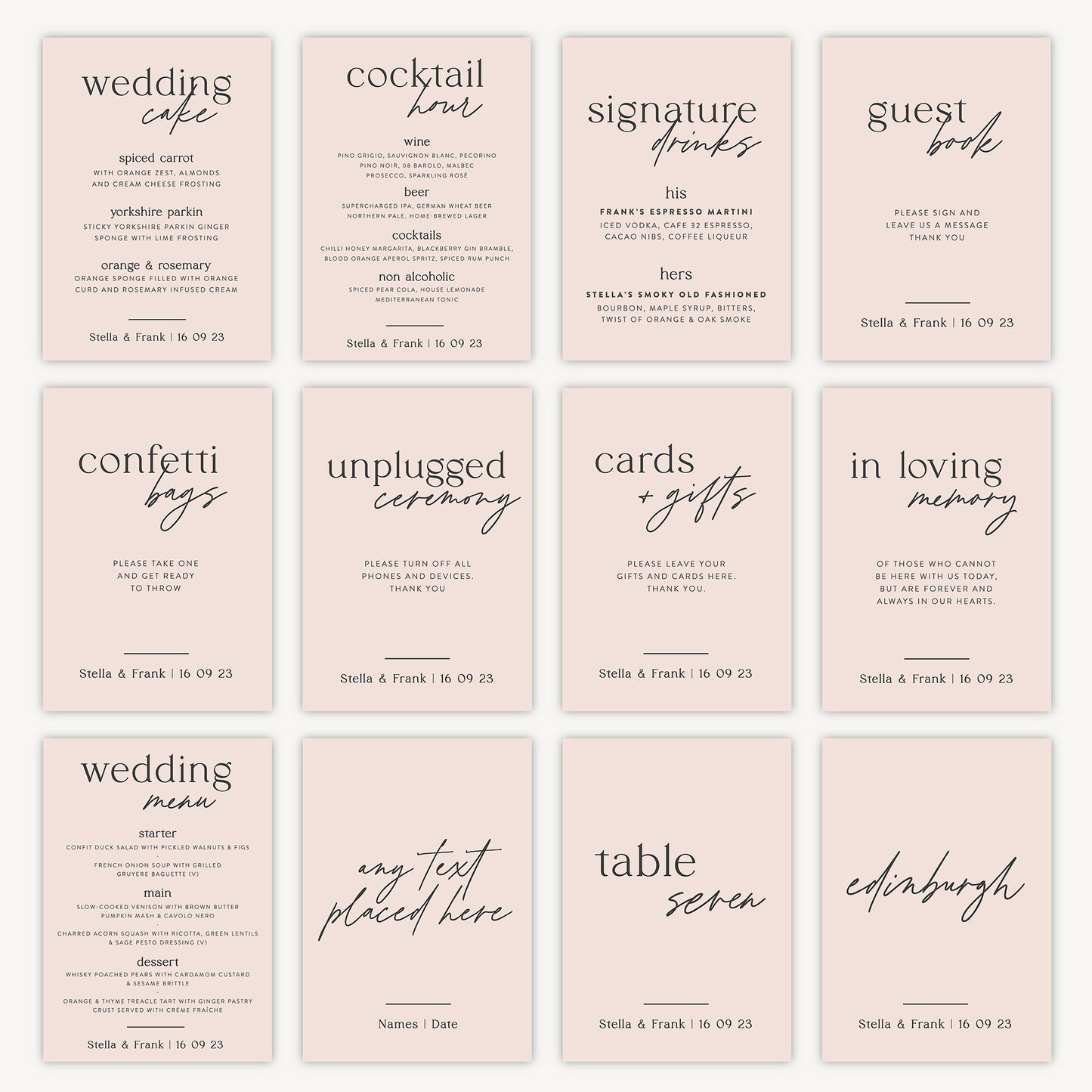 Cards and Gifts Sign Wedding Sign A4 Sturdy Foamex Sign Blush Script