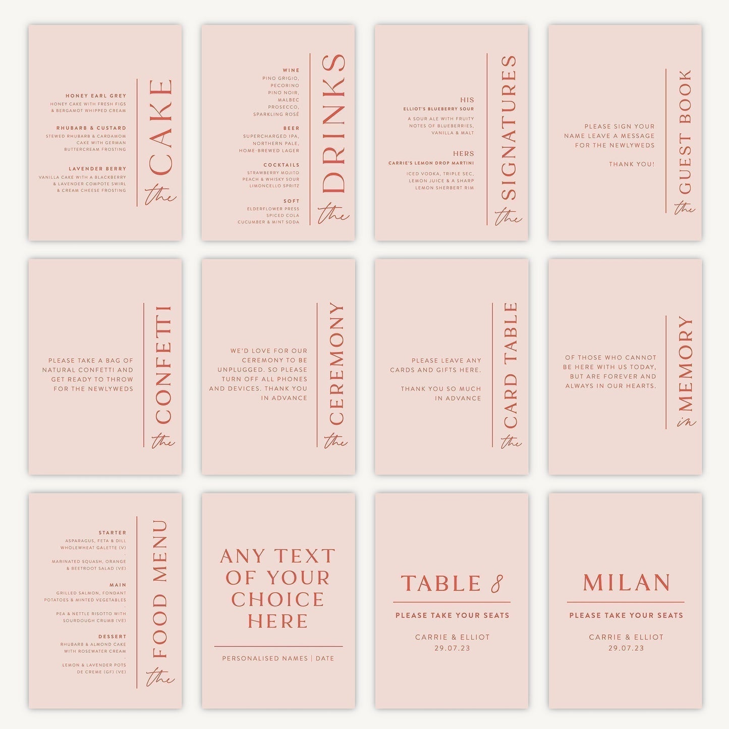 Table Number Sign Wedding Sign A4 Sturdy Foamex Sign Modern Layout