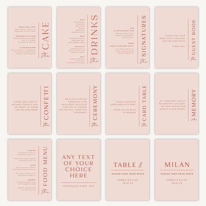Table Number Sign Wedding Sign A4 Sturdy Foamex Sign Modern Layout