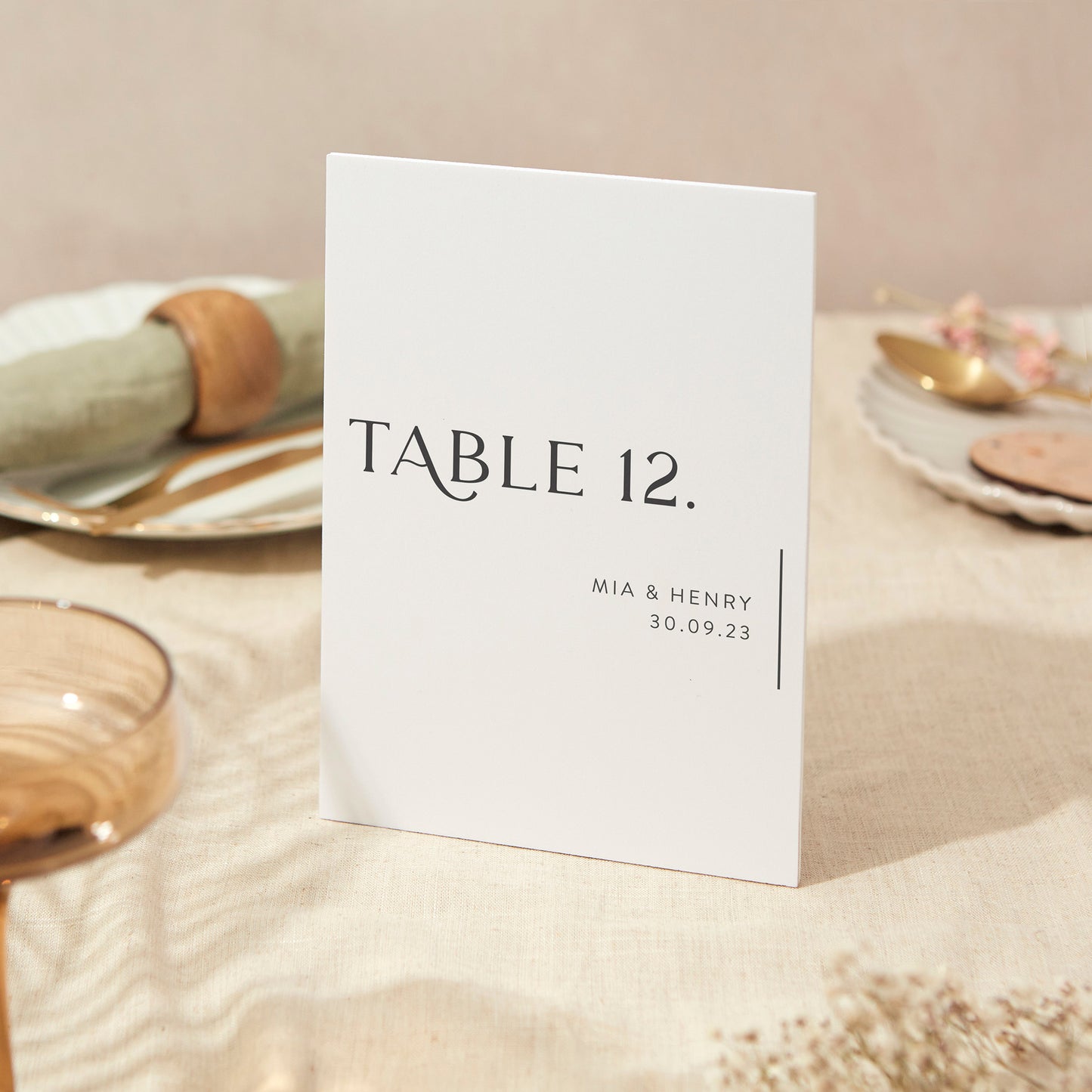 Table Number Sign Wedding Sign A5 Sturdy Foamex Sign Minimal Layout