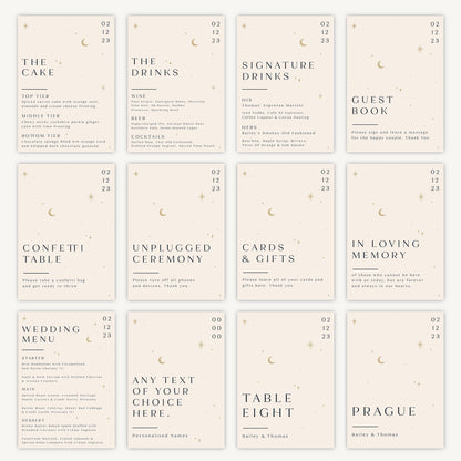 Unplugged Sign Wedding Sign A5 Sturdy Foamex Sign Celestial Night Sky
