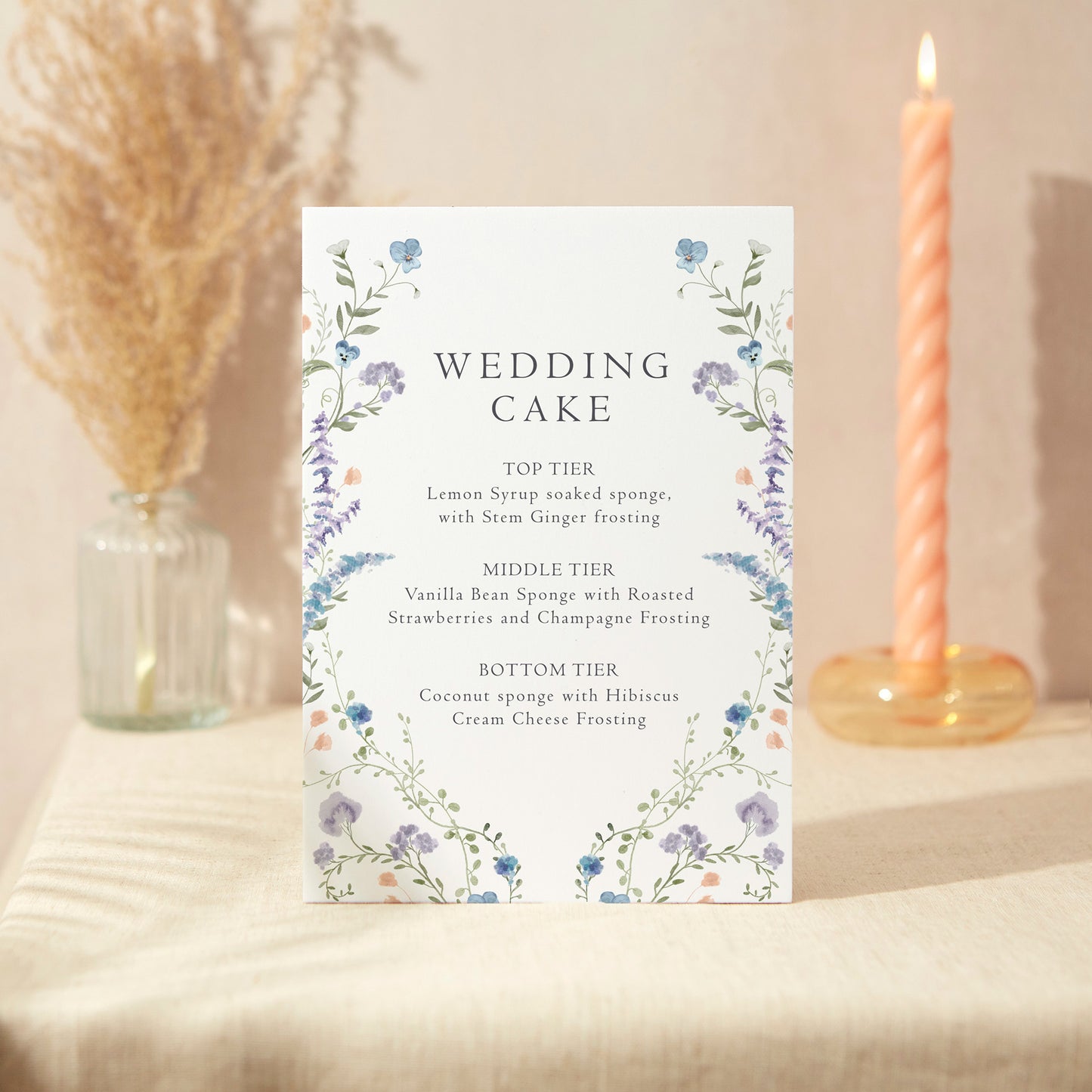 Wedding Cake Sign Wedding Sign A4 Sturdy Foamex Sign Regency Floral