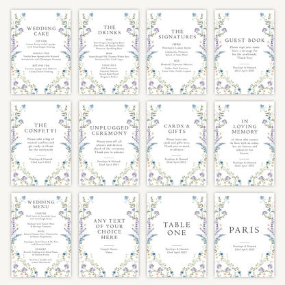 Table Name Sign Wedding Sign A4 Sturdy Foamex Sign Regency Floral