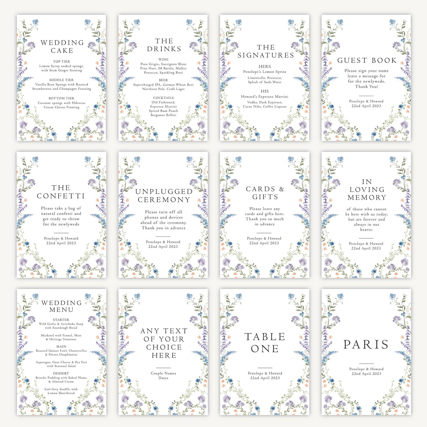 Wedding Cake Sign Wedding Sign A4 Sturdy Foamex Sign Regency Floral