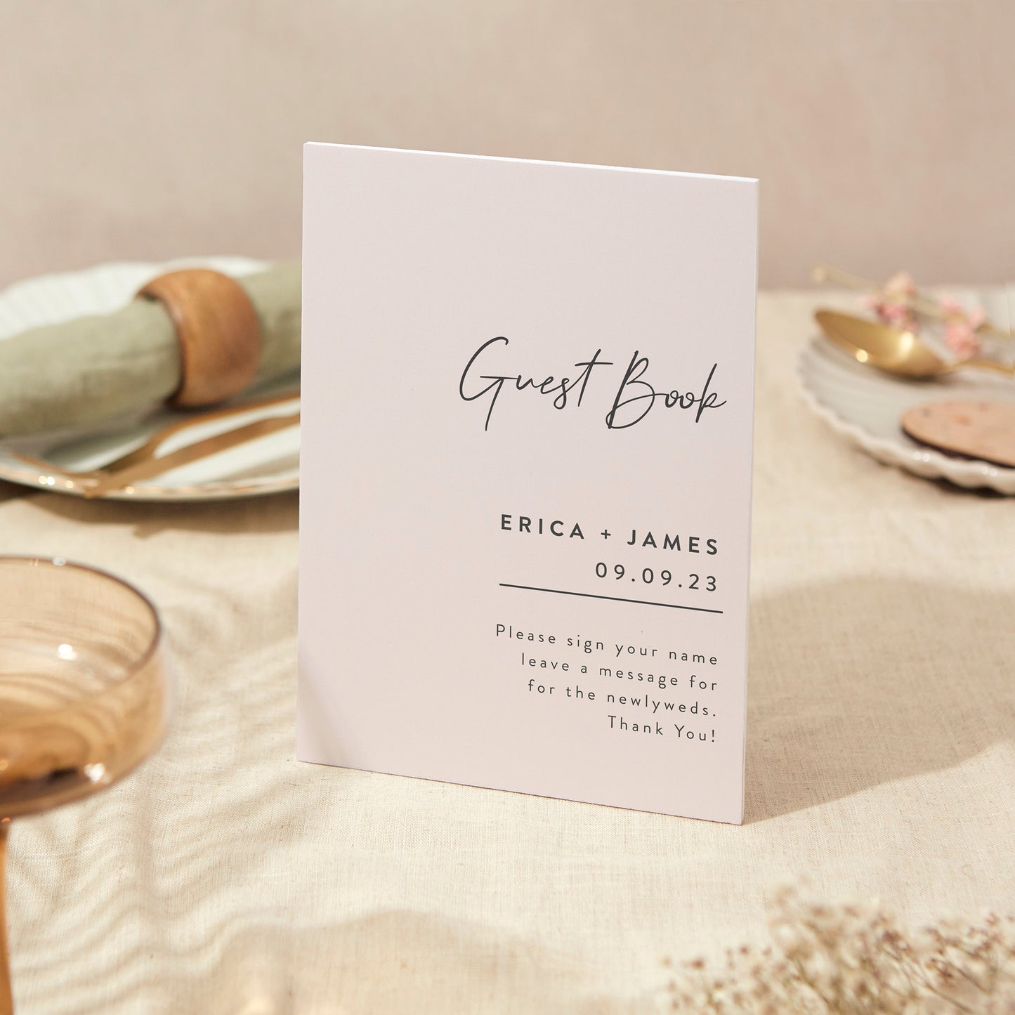 Guest Book Sign Wedding Sign A4 Sturdy Foamex Sign Minimal Script