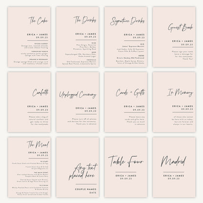 Wedding Cake Sign Wedding Sign A4 Sturdy Foamex Sign Minimal Script