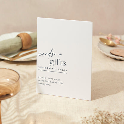 Cards and Gifts Sign Wedding Sign A4 Sturdy Foamex Sign Modern Typography Script