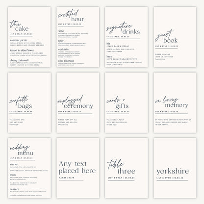 Wedding Cake Sign Wedding Sign A5 Sturdy Foamex Sign Modern Typography Script