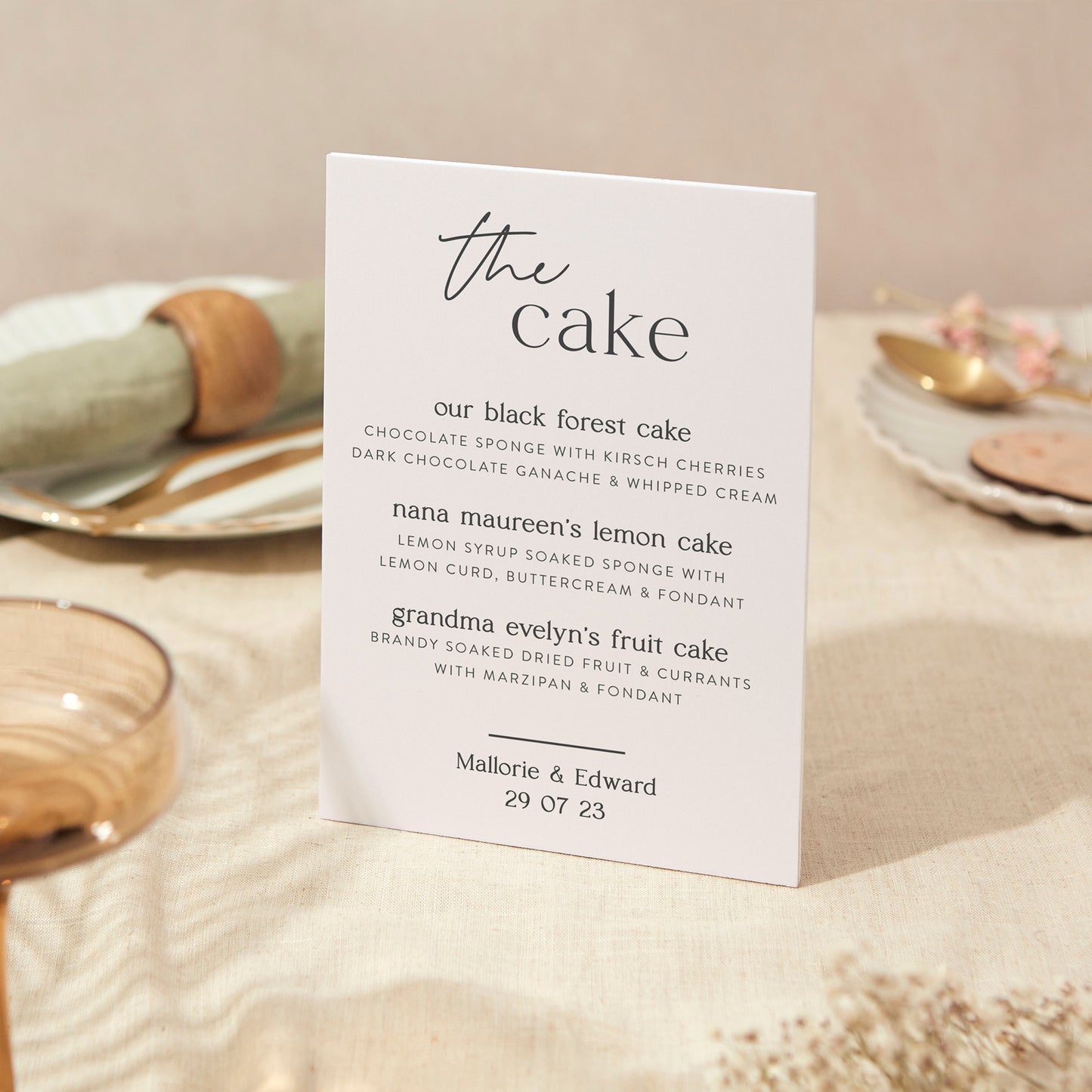 Wedding Cake Sign Wedding Sign A4 Sturdy Foamex Sign Modern Calligraphy