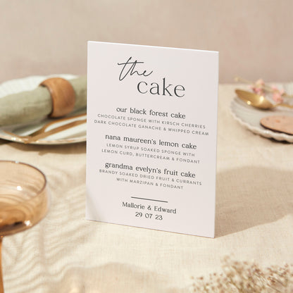 Wedding Cake Sign Wedding Sign A4 Sturdy Foamex Sign Modern Calligraphy