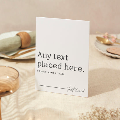 Drinks Menu Sign Wedding Sign A5 Sturdy Foamex Sign Modern Serif