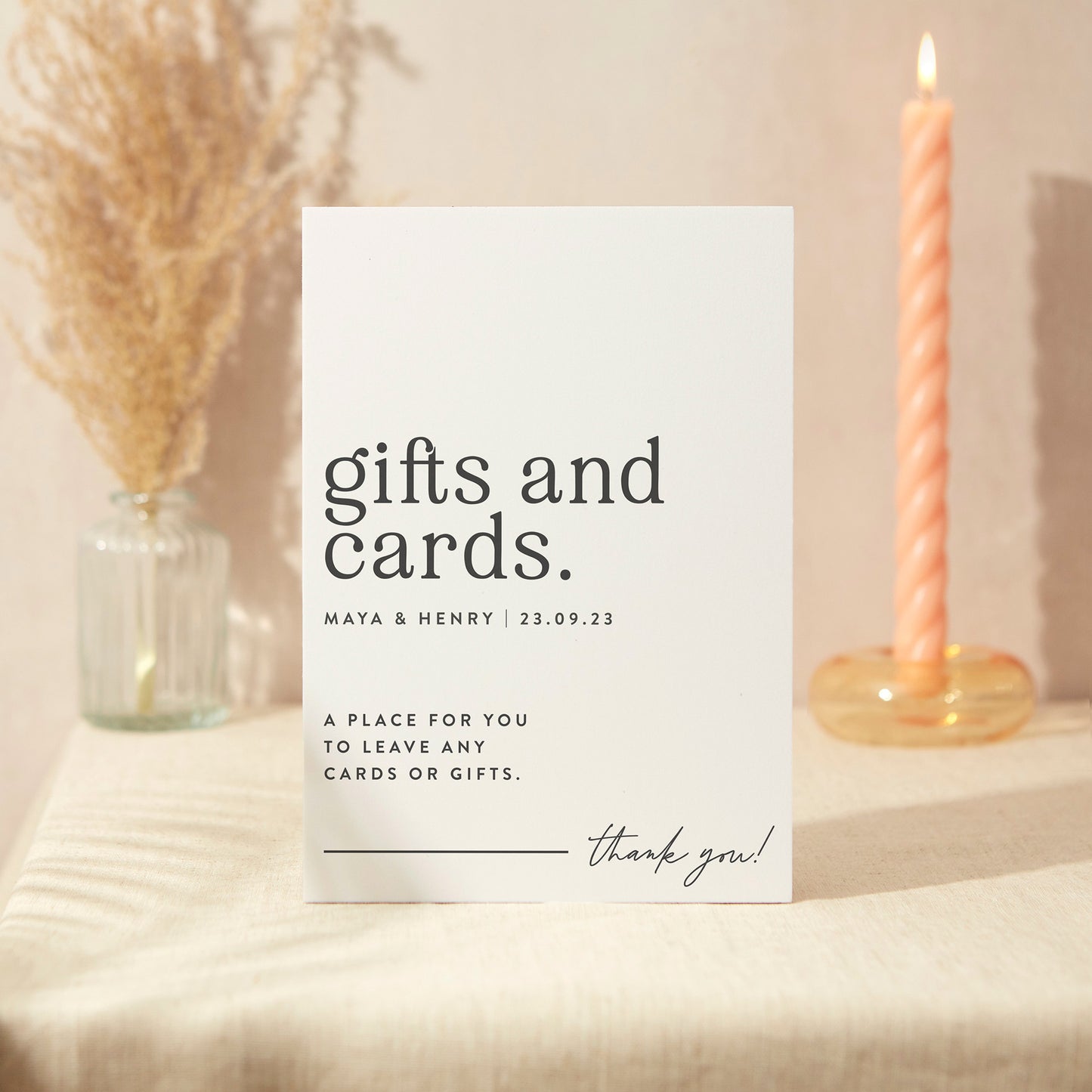 Cards and Gifts Sign Wedding Sign A4 Sturdy Foamex Sign Modern Serif
