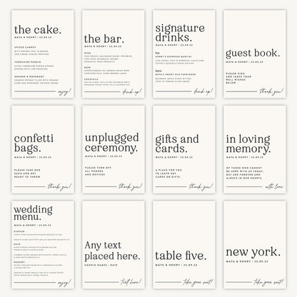 Wedding Cake Sign Wedding Sign A4 Sturdy Foamex Sign Modern Serif