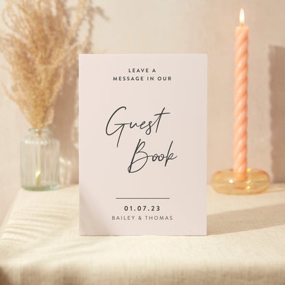 Guest Book Sign Wedding Sign A5 Sturdy Foamex Sign Modern Minimal Script