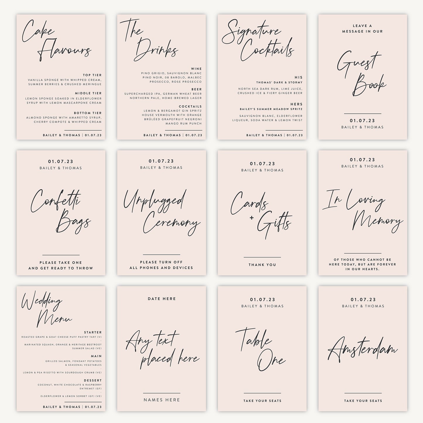 Wedding Cake Sign Wedding Sign A4 Sturdy Foamex Sign Modern Minimal Script