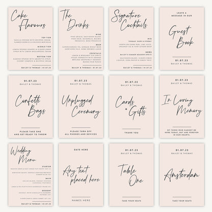Wedding Cake Sign Wedding Sign A4 Sturdy Foamex Sign Modern Minimal Script