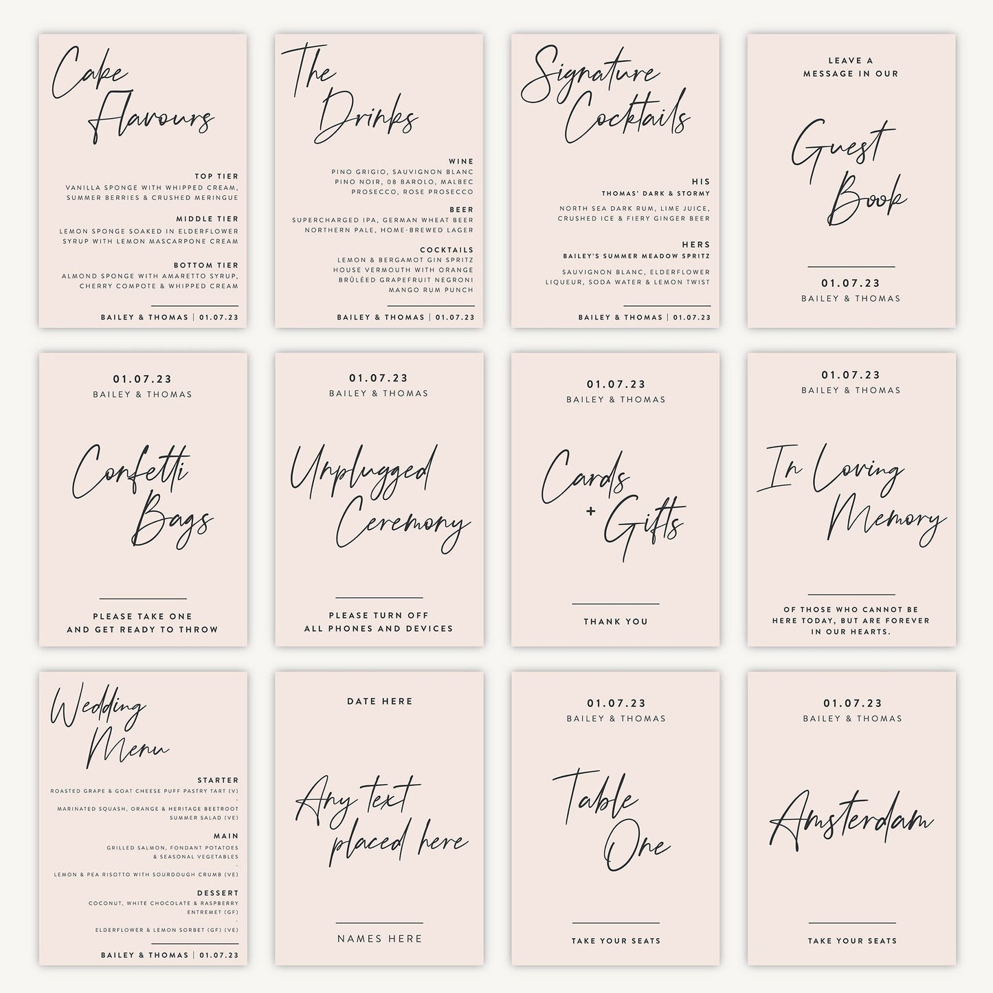 In Loving Memory Sign Wedding Sign A4 Sturdy Foamex Sign Modern Minimal Script