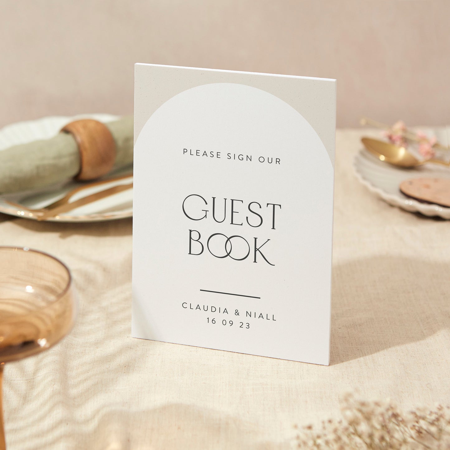 Guest Book Sign Wedding Sign A4 Sturdy Foamex Sign Minimalist Arch