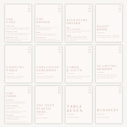 Custom Any Text Sign Wedding Sign A4 Sturdy Foamex Sign Minimal Capitalised