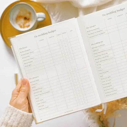 Luxury Wedding Planner Book - White with Gold Foiling and Gilded Edges