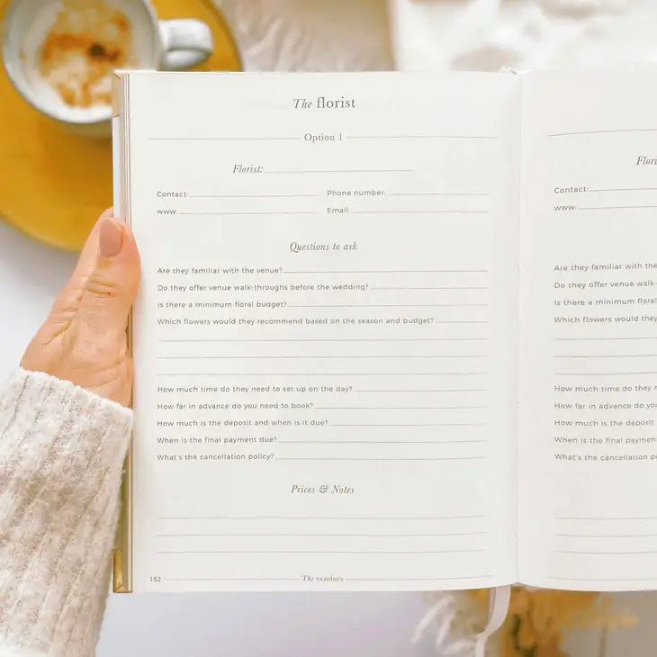 Luxury Wedding Planner Book - White with Gold Foiling and Gilded Edges