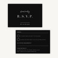 Black Modern Script RSVP Card