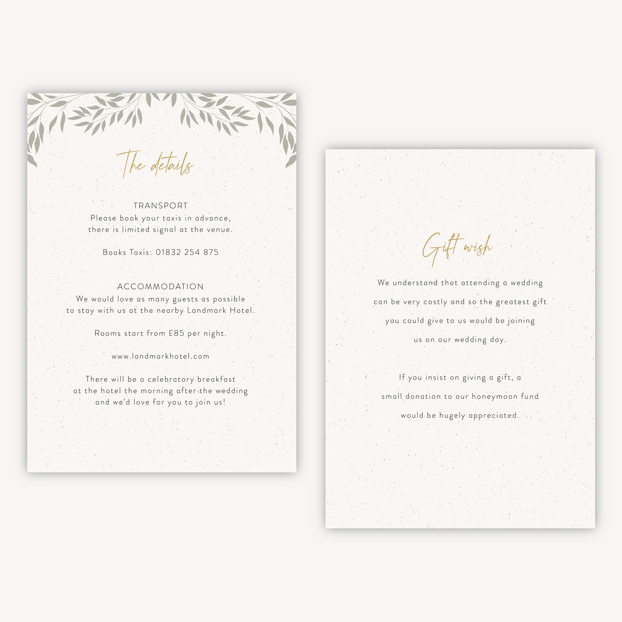 Botanical Rustic Details Card