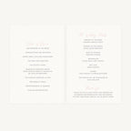 Blush Peony Wedding Order of Service