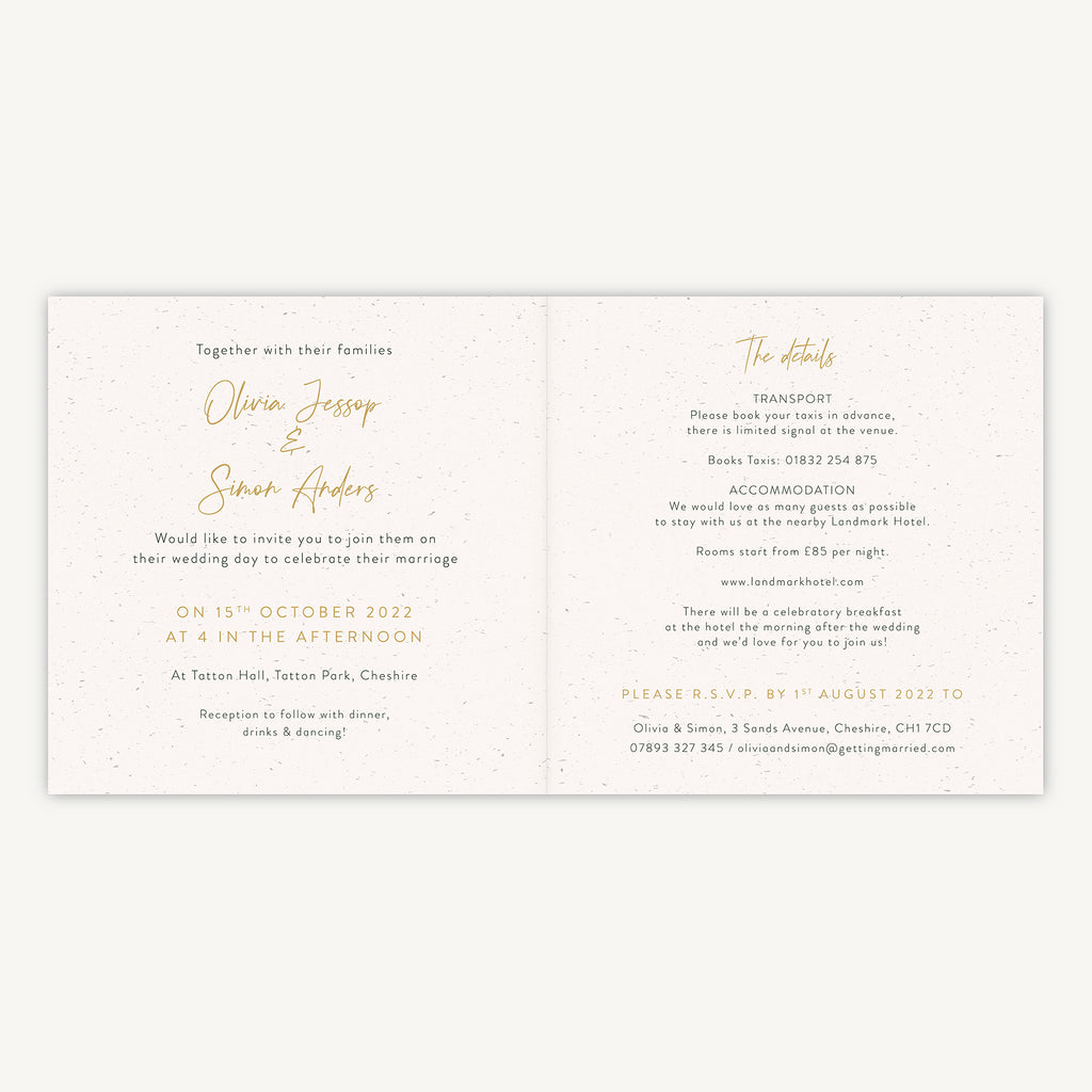 Botanical Rustic Folded Wedding Invitation